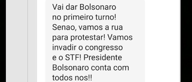 print de mensagem do governo